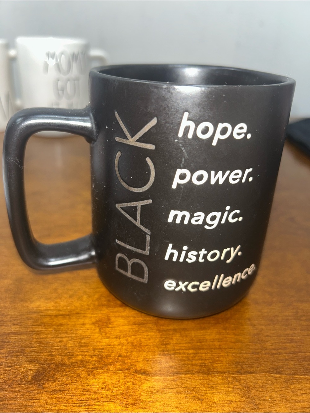 Black Inspirational Typography Mug by Black